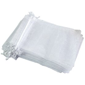 Organza zakjes - 50 stuks - 10x15 cm - Wit - cadeauzakjes organza stof - uitdeelzakjes - geschenkzakjes - geurzakjes maken