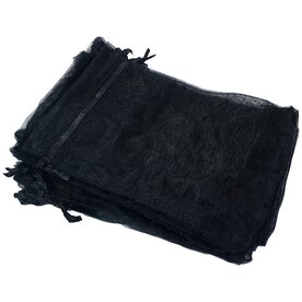 Organza zakjes - 50 stuks - 10x15 cm - Zwart - cadeauzakjes organza stof - uitdeelzakjes - geschenkzakjes - geurzakjes maken