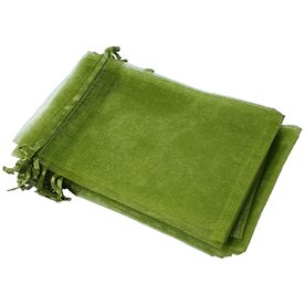 Organza zakjes - 50 stuks - 10x15 cm - Olijfgroen - cadeauzakjes organza stof - uitdeelzakjes - geschenkzakjes - geurzakjes maken