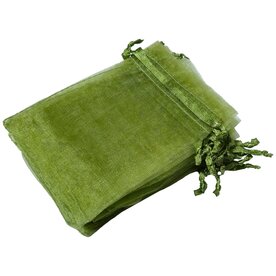 Organza Zakjes Olijfgroen 7 x 9 cm - 50 stuks - Luxe Cadeauzakjes - Herbruikbaar - Voor Sieraden, Bedankjes &amp; Decoratie