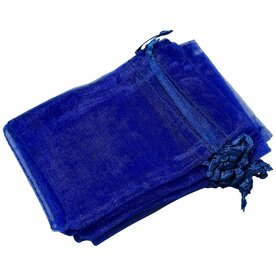 Organza Zakjes Blauw 7 x 9 cm - 50 stuks - Kleine Cadeauzakjes - Herbruikbaar - Voor Sieraden &amp; Feestjes - Satijnen Trekkoord