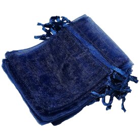 Organza Zakjes Marineblauw 7 x 9 cm - 50 stuks - Luxe Kleine Cadeauzakjes - Herbruikbaar - Voor Sieraden &amp; Feestgeschenken