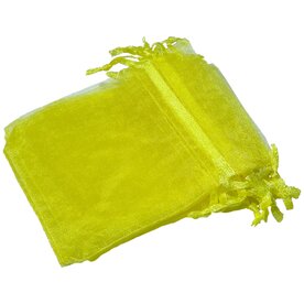 Organza Zakjes Geel 7 x 9 cm - 50 stuks - Kleine Cadeauzakjes - Herbruikbaar - Voor Feestjes &amp; Bedankjes - Satijnen Trekkoord
