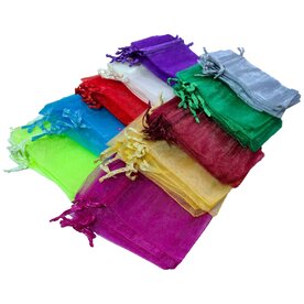 Organza Zakjes Kleurenmix 7x9 cm - 100 stuks - Cadeauzakjes in Meerdere Kleuren - Herbruikbaar - Voor Feestjes, Sieraden &amp; Bedankjes