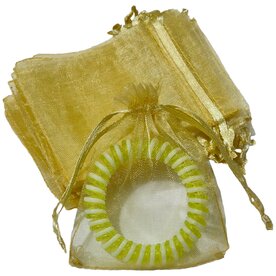 Organza Zakjes Goud 7x9 cm - 100 stuks - Luxe Cadeauzakjes - Herbruikbaar - Voor Kerst, Sieraden verpakken.