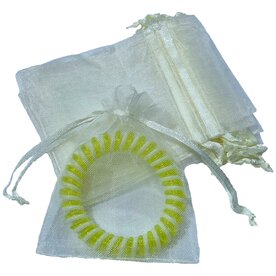 Organza Zakjes Cr&egrave;me 7x9 cm - 100 stuks - Luxe Cadeauzakjes - Herbruikbaar - Voor Bruiloft, Bedankjes &amp; Sieraden