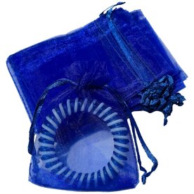 Organza Zakjes Blauw 7x9 cm - 100 stuks - Kleine Cadeauzakjes - Herbruikbaar - Voor Sieraden &amp; Feestjes - Satijnen Trekkoord