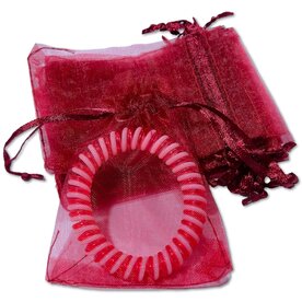 Organza Zakjes Bordeaux Rood 7x9 cm - 100 stuks - Luxe Cadeauzakjes - Herbruikbaar - Voor Sieraden, Bedankjes &amp; Kerst - Satijnen Trekkoord