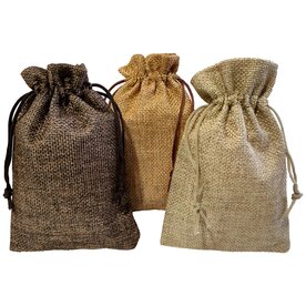Jute zakjes klein - 12 stuks  - 10x15 cm - Mix kleur - cadeauzakjes herbruikbaar