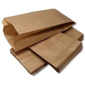 Papiert&uuml;ten - mit Seitenfalte - 2 Pfund - 100 St&uuml;ck - braun - 16x10x31cm / Fruchtt&uuml;ten