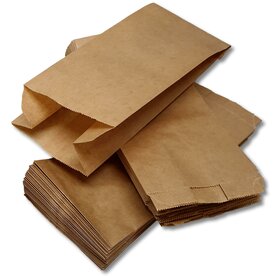 Papiert&uuml;ten - mit Seitenfalte - 1 lb - 50 St&uuml;ck - braun - 13x8x26cm / Fruchtt&uuml;ten