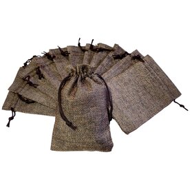 Kleine jute zakjes koffie bruin - 24 stuks  - 10x15 cm - cadeauzakjes herbruikbaar 