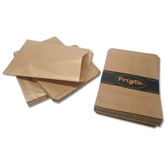 Papieren zakjes - Bruin - 21x30 cm - 50 stuks - 50 gr/m2 natron kraft / cadeauzakjes