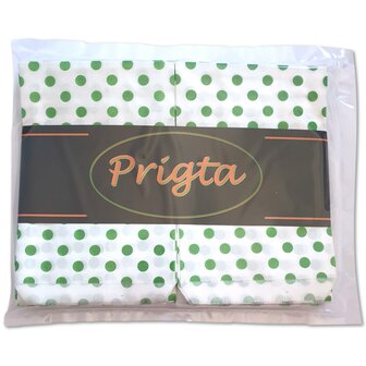 Papieren zakjes - 100 stuks - 10x16 cm - wit met groene stipjes - 40 gr/m2 / cadeauzakjes 