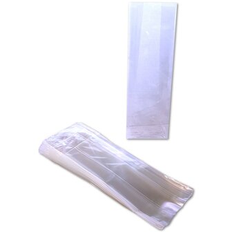 Cellofaan zakjes transparant met blokbodem - 25 stuks - 8x5x25 cm - uitdeelzakjes 