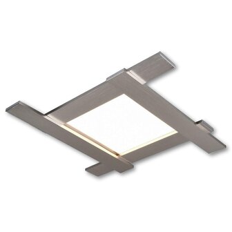Belfast - Plafondlamp led - vierkant - zilver - 59 x 59 cm