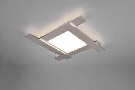Belfast - Plafondlamp led - vierkant - zilver - 59 x 59 cm