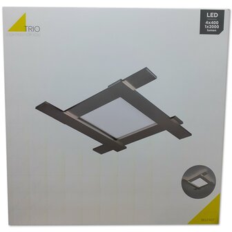Belfast - Plafondlamp led - vierkant - zilver - 59 x 59 cm