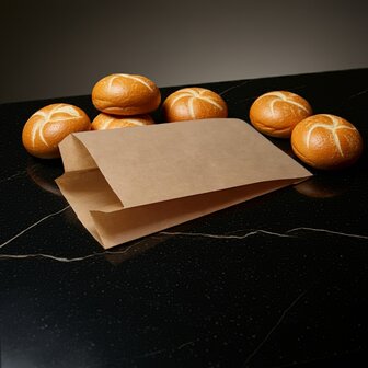 Broodzak papier - 50 stuks - klein 11x8x23 cm - bruin - lunchzak
