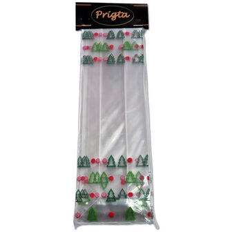 Kerstverpakking / cellofaanzakjes - 25 stuks - 8x5x25 cm / kerst zakjes verpakking