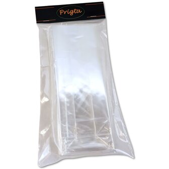 Uitdeelzakjes / cellofaanzakjes transparant - 25 stuks - 8x5x25 cm - blokbodemzakjes  / cadeauzakjes cellofaan