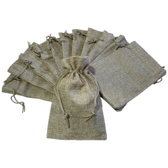 Kleine jute zakjes naturel - 50 stuks  - 10x15 cm - cadeauzakjes herbruikbaar met natuurlijke uitstraling