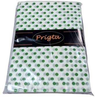 Cadeauzakjes papier - 100 stuks -17,5x25 cm - Papieren kraft zakjes met groene stippen 