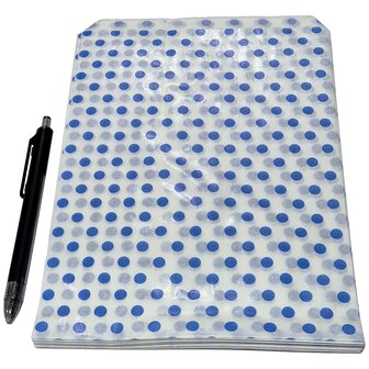 Cadeauzakjes papier - 50 stuks - 17,5x25 cm - Papieren kraft zakjes met blauwe stippen