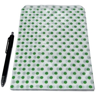 Cadeauzakjes papier - 50 stuks -17,5x25 cm - Papieren kraft zakjes met groene stippen 