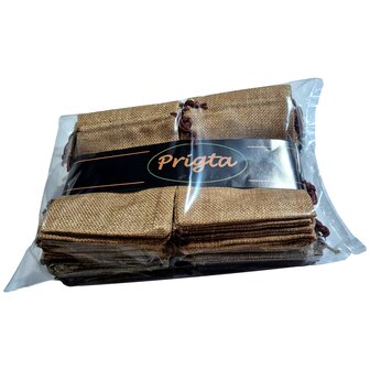 Jute zakjes klein - 48 stuks  - 10x15 cm - Mix kleur - cadeauzakjes herbruikbaar