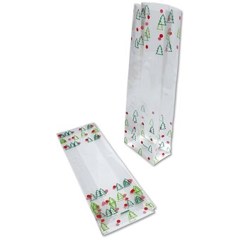 Kerstverpakking / cellofaanzakjes - 50 stuks - 8x5x25 cm / kerst zakjes verpakking