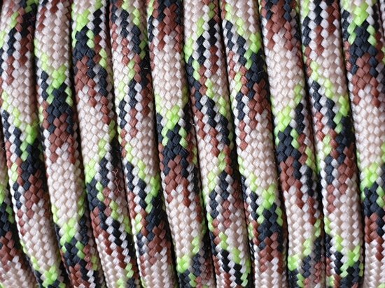 Paracord bruin groen zwart 4 mm