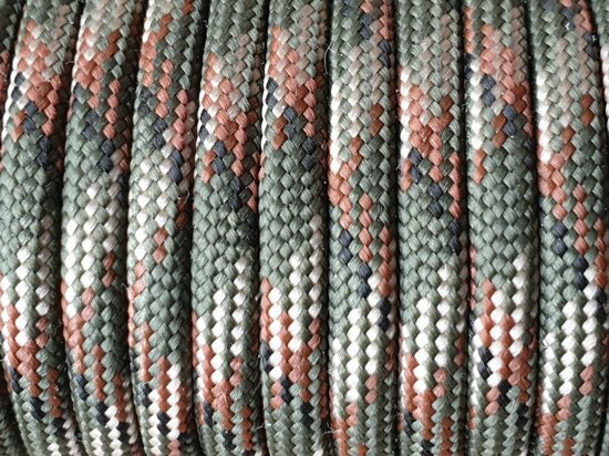 Paracord bruin army groen zand 4 mm