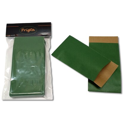 Papieren zakjes / cadeauzakjes - Groen - 50 stuks - 7x13 cm
