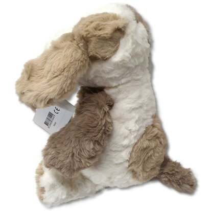 Knuffeldier - Knuffel hond - wit met bruin - 25 cm - Pluche / baby cadeau