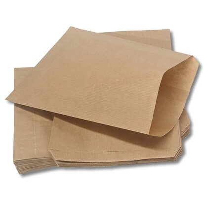 Papieren zakjes / cadeauzakjes - Bruin - 17,5x25 cm - 100 stuks - 50 gr/m2 natron kraft