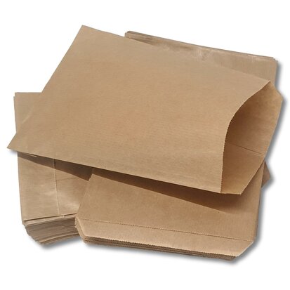 Papieren zakjes / cadeauzakjes - Bruin - 13,5x18 cm - 100 stuks - 50 gr/m2 natron kraft