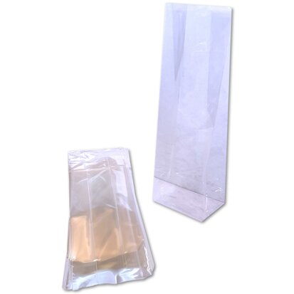 Cellofaan zakjes transparant met blokbodem - 25 stuks - 7x4x19,5 cm - uitdeelzakjes 