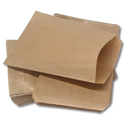 Papieren zakjes - 13,5x18 cm - 100 stuks - cadeauzakjes - Bruin
