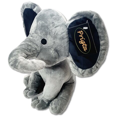 Knuffeldier - Olifant knuffel - Grijs - 25 cm - Pluche / baby cadeau