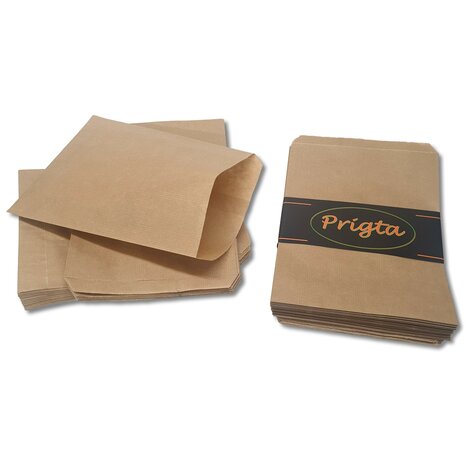 Papieren zakjes - Bruin - 17,5x25 cm - 50 stuks - 50 gr/m2 natron kraft / cadeauzakjes 