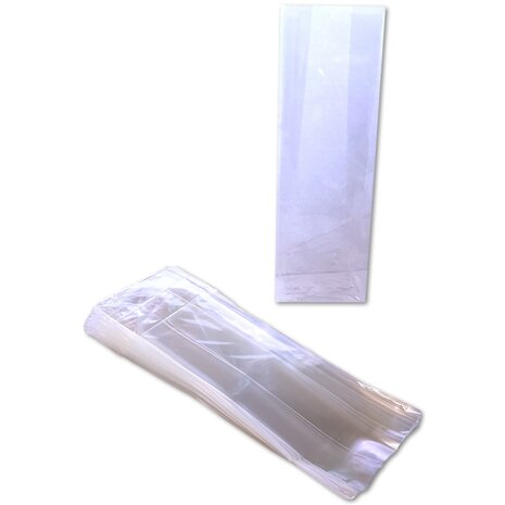 Cellofaan zakjes transparant met blokbodem - 25 stuks - 7x4x19,5 cm - uitdeelzakjes 