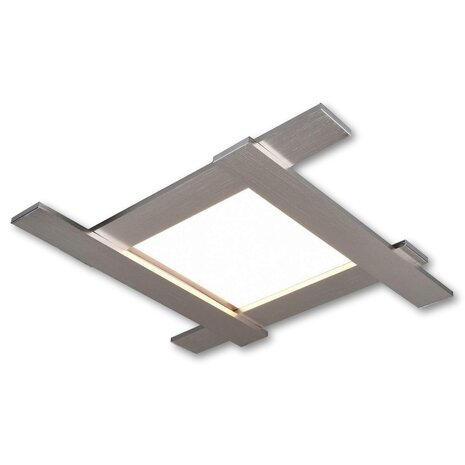 Belfast - Plafondlamp led - vierkant - zilver - 59 x 59 cm