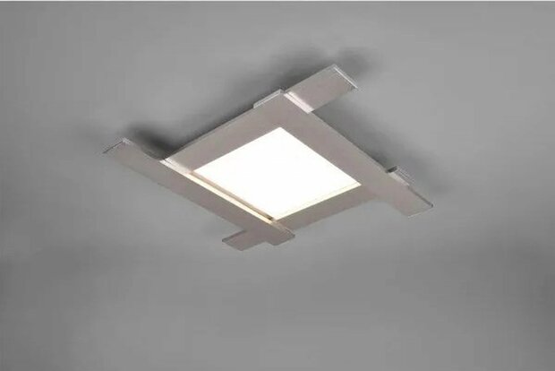 Belfast - Plafondlamp led - vierkant - zilver - 59 x 59 cm