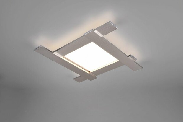 Belfast - Plafondlamp led - vierkant - zilver - 59 x 59 cm