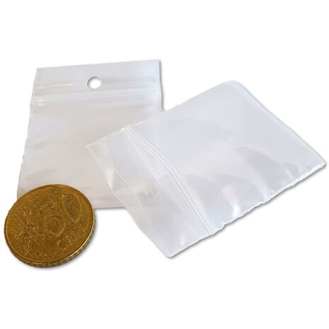 Gripzakjes 40x40 mm - mini zakjes - 200 stuks - hersluitbare zakjes klein - sieraden zakjes plastic