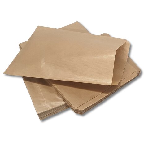 Papieren zakken - Bruin - 21x30 cm - 100 stuks - vlak