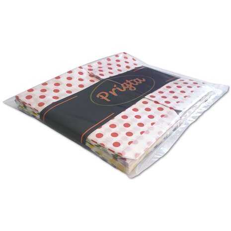 Papieren zakjes Mix - 100 stuks - 10x16 cm - wit met gekleurde stipjes - cadeauzakjes / uitdeelzakjes / geschenkzakjes