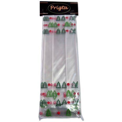 Kerstverpakking / cellofaanzakjes - 25 stuks - 8x5x25 cm / kerst zakjes verpakking