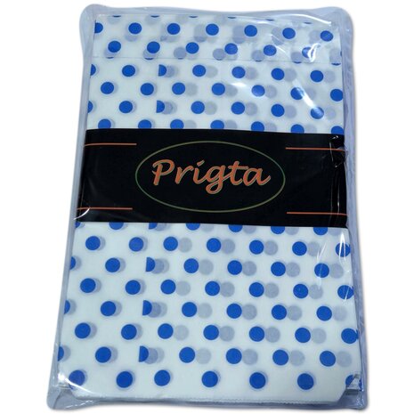 Cadeauzakjes papier - 50 stuks - 13,5x18 cm - Papieren kraft zakjes met blauwe stippen